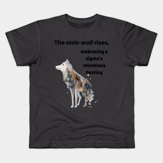 Alpha Wolf and Sigma Wolf Mentality Kids T-Shirt by Sparkling Art